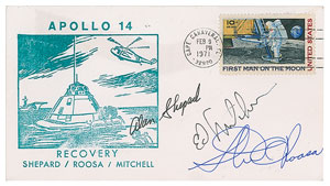 Lot #8448  Apollo 14 Signed Recovery Cover - Image 1