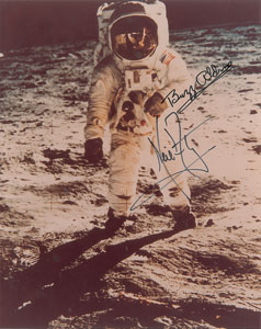 Lot #8243 Neil Armstrong and Buzz Aldrin Signed Photograph - Image 1