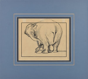 Lot #983 Dumbo and Mrs. Jumbo concept storyboard drawing from Dumbo - Image 2