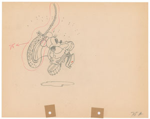 Lot #936 Minnie Mouse production drawing from Camping Out - Image 1