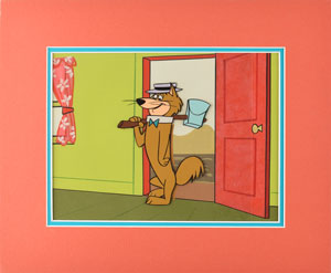 Lot #1067 Hokey Wolf production cel and master background set-up from a Hanna-Barbera cartoon - Image 1