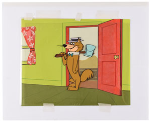 Lot #1067 Hokey Wolf production cel and master background set-up from a Hanna-Barbera cartoon - Image 2