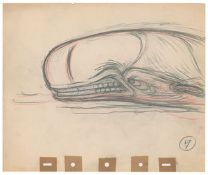 Lot #975 Monstro production drawing from Pinocchio