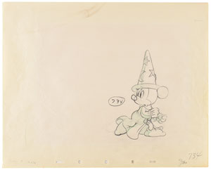 Lot #966 Mickey Mouse production drawing from Fantasia - Image 1
