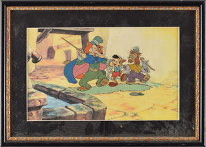 Lot #968 Pinocchio, Honest John, and Gideon production cel from the Pinocchio storybook - Image 2