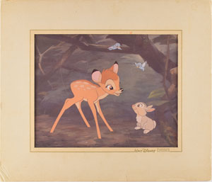 Lot #1029 Bambi and Thumper reproduction cel from
