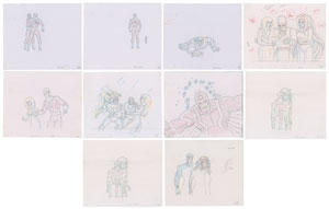 Lot #1076 Group of (10) Marvel super heroes production drawings from Fantastic Four and X-Men - Image 1