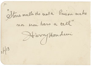 Lot #795 Harry Houdini