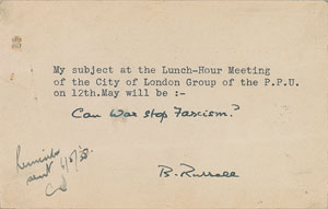 Lot #303 Bertrand Russell - Image 1