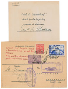 Lot #386  Hindenburg: Lehmann and Eckener - Image 1