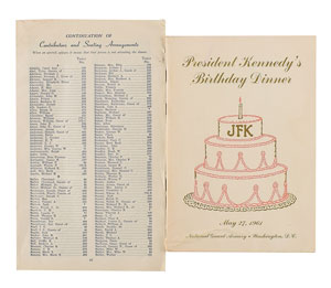 Lot #134 John F. Kennedy 1961 Birthday Dinner Program - Image 1
