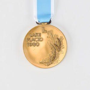 Lot #8092  Lake Placid 1980 Winter Olympics Set of Gold, Silver, and Bronze Winner’s Medals - Image 11