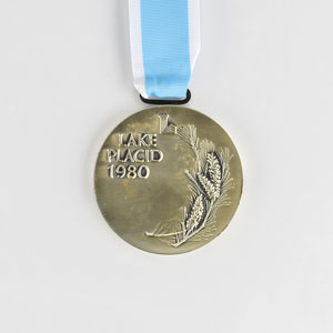 Lot #8092  Lake Placid 1980 Winter Olympics Set of Gold, Silver, and Bronze Winner’s Medals - Image 14