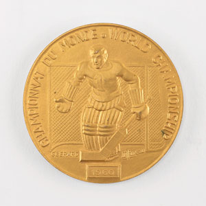 Lot #8057  Squaw Valley 1960 Winter Olympics / World Championship Hockey Gold Winner’s Medal - Image 1