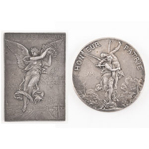 Lot #8003  Paris 1900 Summer Olympics Silver Winner’s and 'Shooting' Medals - Image 1