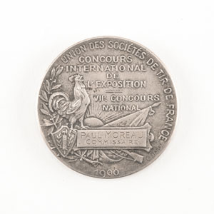 Lot #8003  Paris 1900 Summer Olympics Silver Winner’s and 'Shooting' Medals - Image 8