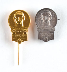 Lot #8019  Stockholm 1912 Summer Olympics Badge and Pin - Image 1