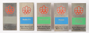 Lot #8091  Montreal 1976 Summer Olympics Group of (5) Badges - Image 1