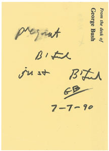 Lot #4145 George Bush Autographed Note Signed