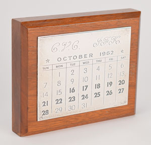 Lot #4118 John F. Kennedy Cuban Missile Crisis Tiffany Calendar Gift - Image 1