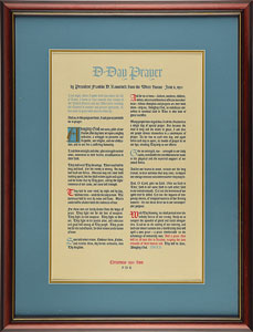 Lot #4083 Franklin D. Roosevelt 1944 'D-Day Prayer' Broadside - Image 2
