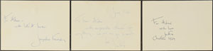 Lot #4119 Jacqueline Kennedy Group of (3) Autograph Mourning Notes - Image 1