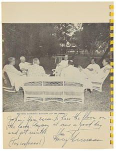 Lot #4101 Harry S. Truman Signed Key West Logbook