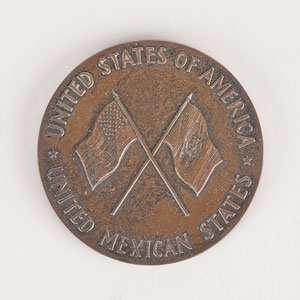 Lot #4129 Lyndon B. Johnson 1964 Mexico Meetings Parker Lighter and Medal - Image 4