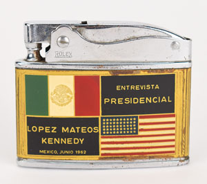 Lot #4113 John F. Kennedy 1962 Mexico Meeting Rolex Lighter and Cigarette Case - Image 2