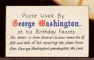 Lot #4001 George Washington's Birthday Feast Plate and Andrew Jackson Autograph Letter Signed - Image 6