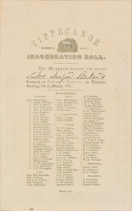 Lot #4051 William Henry Harrison 'Tippecanoe Inauguration Ball' Invitation - Image 1