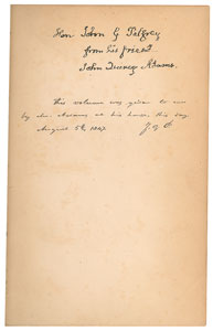 Lot #4049 John Quincy Adams Signed Book: 'Letters on the Masonic Institution' - Image 2
