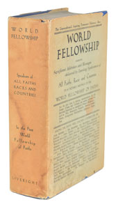 Lot #4091 Franklin D. Roosevelt Signed Book: 'World Fellowship' - Image 5