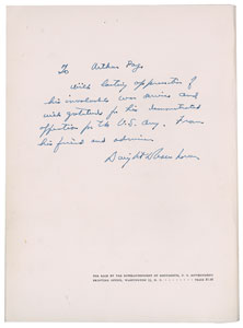 Lot #4107 Dwight D. Eisenhower Signed Book: 'Report by the Supreme Commander of the Allied Expeditionary Force' - Image 2
