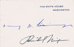 Lot #4136 Richard Nixon and Henry Kissinger Signed