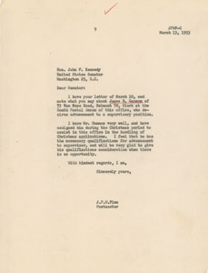 Lot #4127 John F. Kennedy Typed Letter Signed - Image 3
