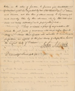Lot #4045 John Adams Letter Signed - Image 2