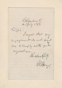 Lot #107 Rutherford B. Hayes - Image 1
