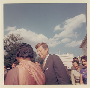 Lot #119 John F. Kennedy and Lakshmi N. Menon - Image 1