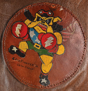 Lot #330  WWII: Harold Gallagher's P-47 'Zemke's Wolf Pack' 62nd Fighter Squadron A-2 Flight Jacket - Image 3