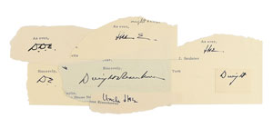Lot #93 Dwight D. Eisenhower (7) Signatures - Image 1