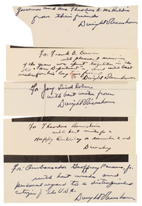Lot #92 Dwight D. Eisenhower (5) Signatures - Image 1