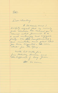 Lot #41 Dwight D. Eisenhower Handwritten Draft