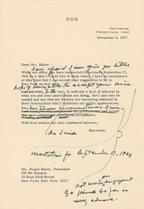 Lot #40 Dwight D. Eisenhower Hand-Corrected Letter