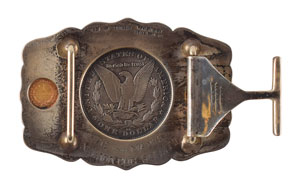Lot #50 Dwight D. Eisenhower's Silver Dollar Belt Buckle - Image 2