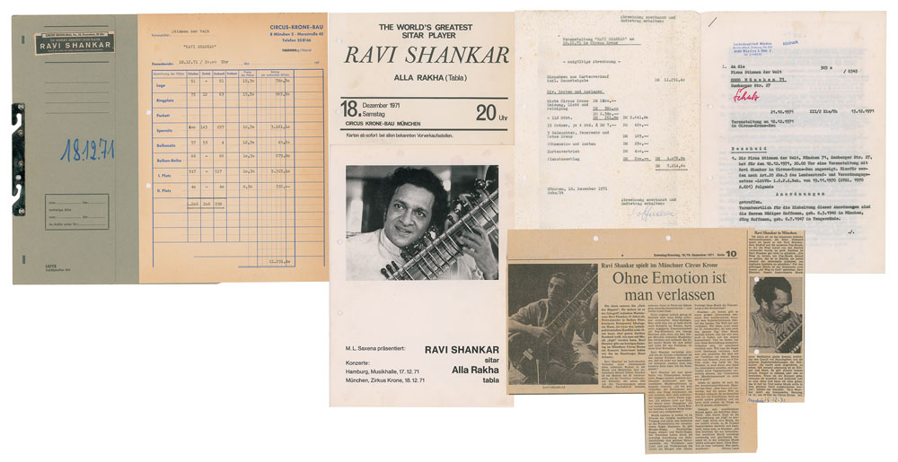 Lot #9026 Ravi Shankar 1971 Munich Concert Material