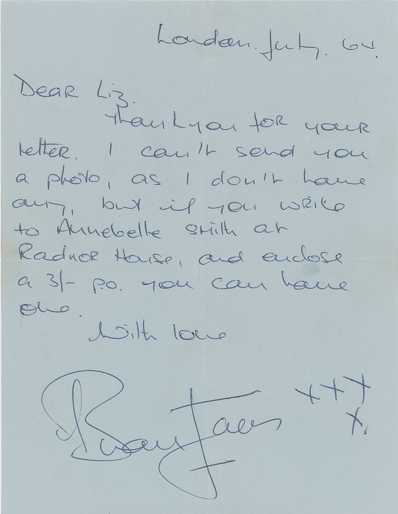Lot #9196  Rolling Stones: Brian Jones Autograph Letter Signed