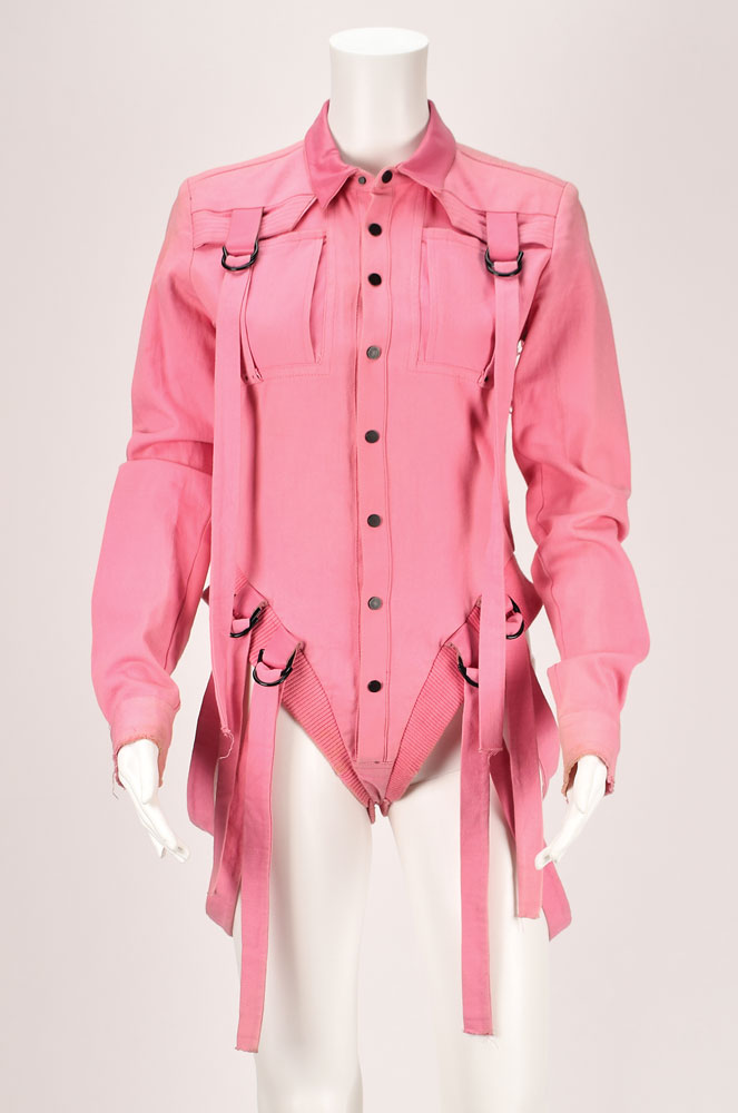 Lot #9285 Bebe Rexha's Stage-Worn Pink Denim Bodysuit