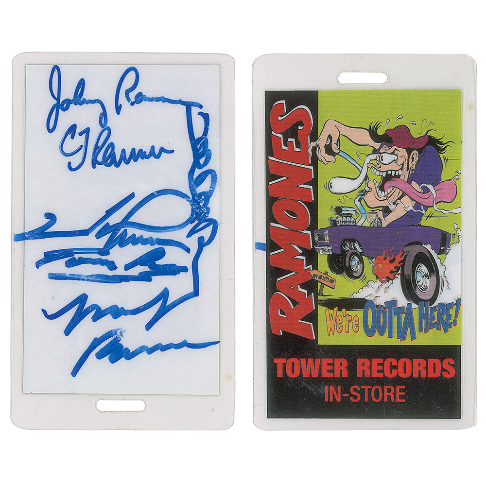 Lot #9187  Ramones Signed Tower Records Pass