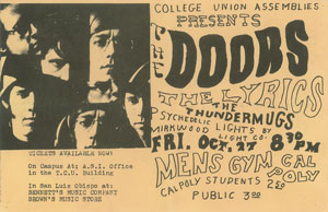 Lot #9192 The Doors Signatures and 1967 Handbill - Image 2